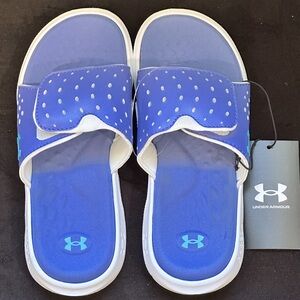 NEW Under Armour Girls Youth Slides (Purple / Green Blue)